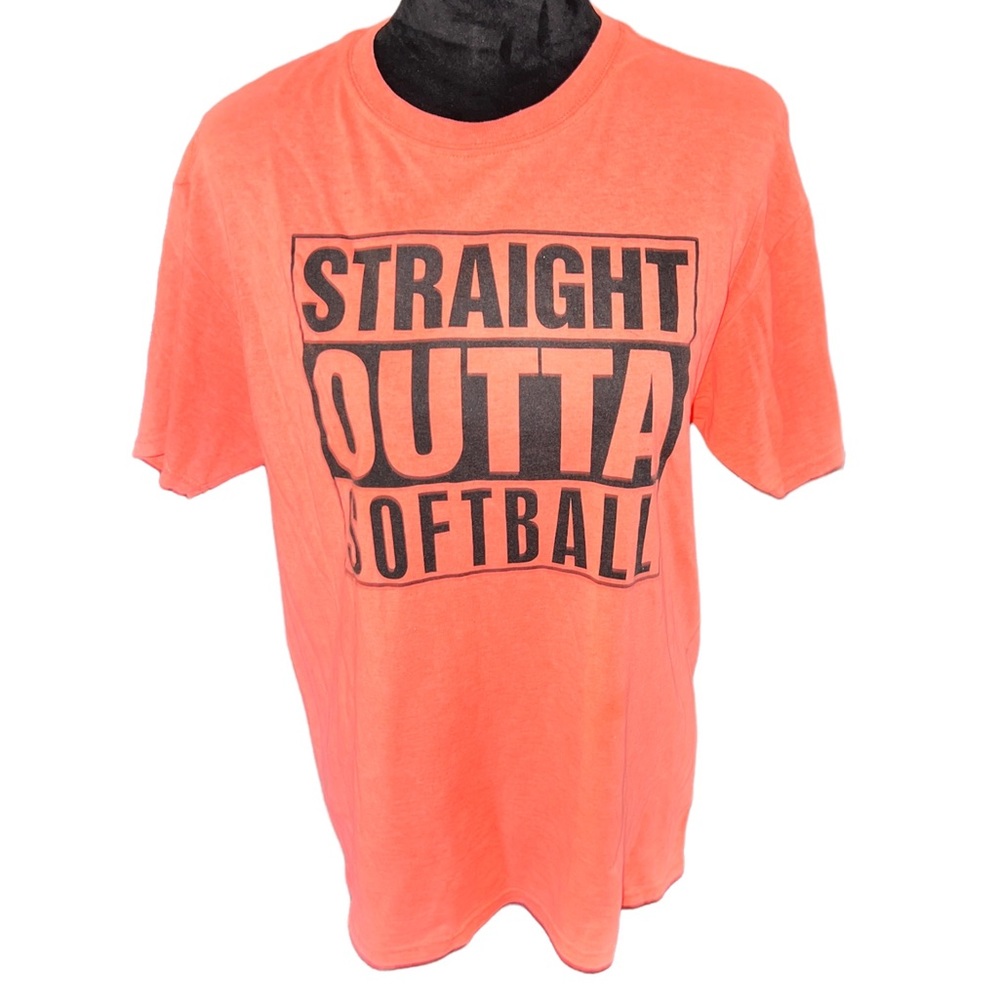 Straight Outta Softball - Short Sleeve Tee - Peach Color